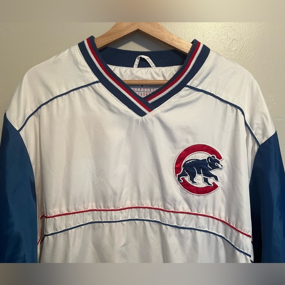 Vintage Chicago Cubs G-III Men's White Windbreaker Pullover Side Zip Jacket XL - Picture 15 of 15